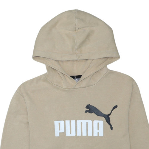 Puma Boys Beige Pullover Hoodie 15-16 Years Logo Classic Fleece Sweatshirt