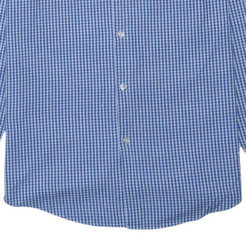 Hugo Boss Men's Blue Slim Fit Checked Long Sleeve Button-Up Shirt Size 40