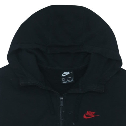 Nike Men's Black Full Zip Hoodie L Regular Logo Fleece