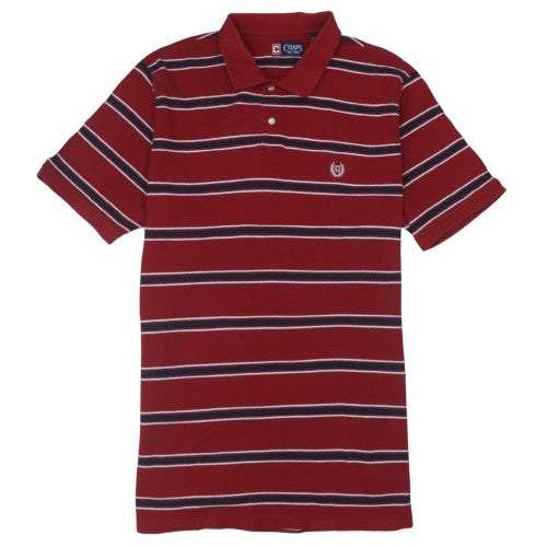 Chaps Men's Red Striped Cotton Polo Shirt XL Short Sleeve Classic Fit