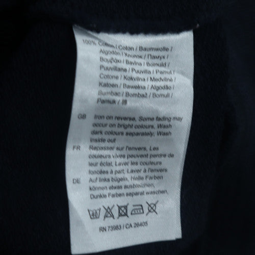 Helly Hansen Men's Blue Pullover Hoodie L Logo Graphic Cotton