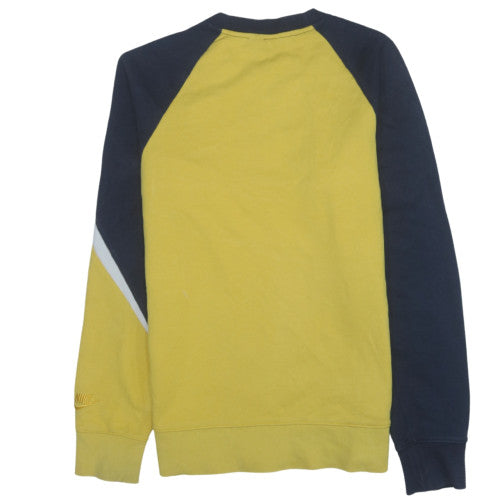 Nike Men's Blue Yellow White Logo Crew Neck Sweatshirt Size S