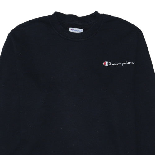 Champion Men's Black S Crew Neck Pullover Sweatshirt Small Logo