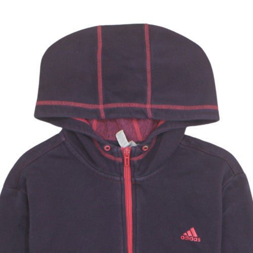 Additional view of Adidas women’s navy full zip hoodie l long sleeve hooded sweatshirt