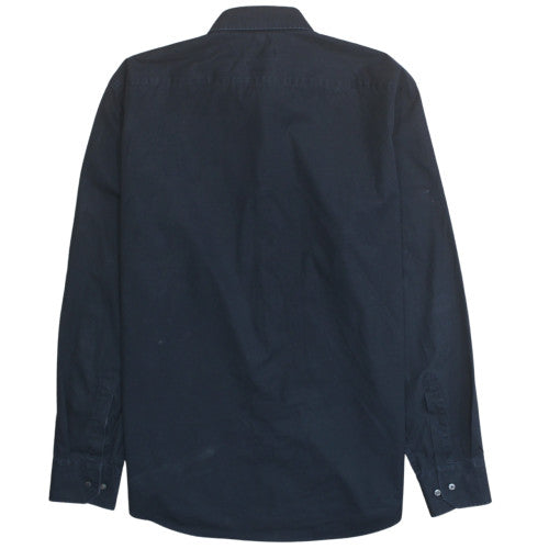 Hugo Boss Men's Blue Regular Fit Easy Iron Cotton Shirt Long Sleeve Size L