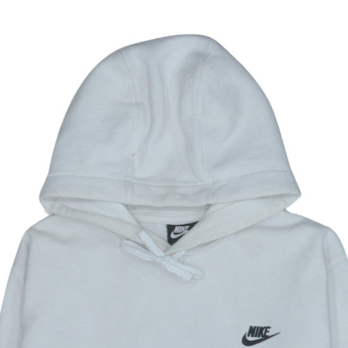 Nike Men's White Pullover Hoodie L Logo Fleece Sweatshirt