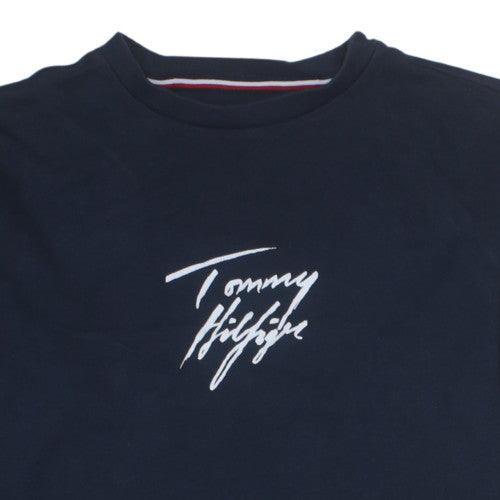 Tommy Hilfiger Men's Blue Logo Pullover Sweatshirt L Regular