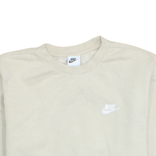 Nike Men's Beige Small Pullover Crew Neck Fleece Sweatshirt