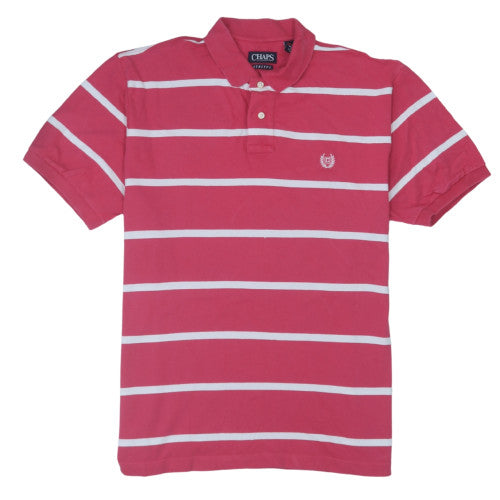 Chaps Men's Pink Striped Stretch Polo Shirt XL Cotton