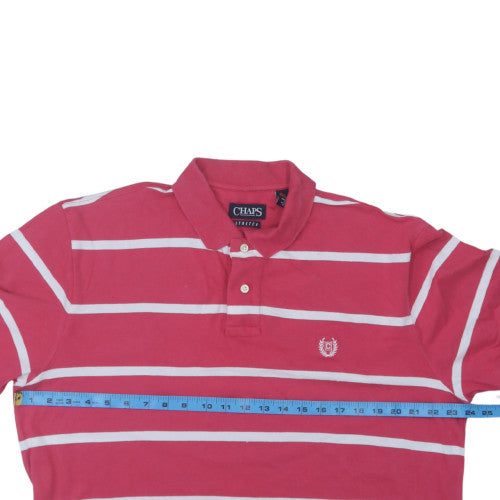 Chaps Men's Pink Striped Stretch Polo Shirt XL Cotton