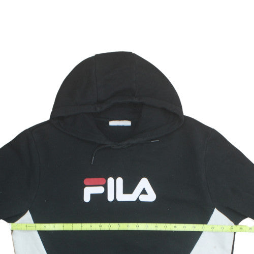 FILA Womens Black XXL Pullover Hoodie Logo Print Casual Sweatshirt