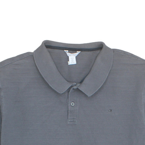 Calvin Klein Men's Grey 2XL Cotton Polo Shirt