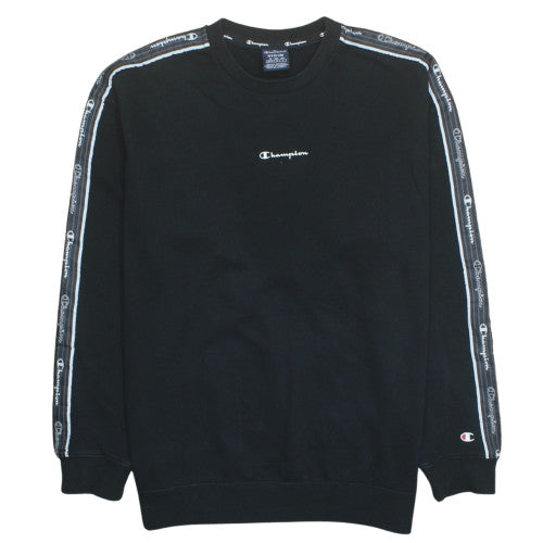 Champion Men’s Black Logo Crew Neck Pullover Sweatshirt Medium