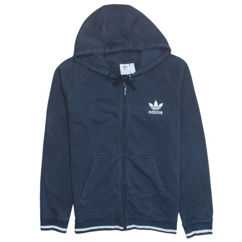 Adidas Womens Blue Full Zip Hoodie Size 16 Hooded Sweatshirt