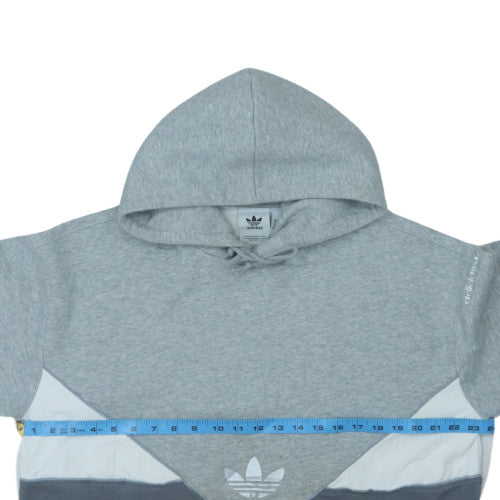 Adidas Mens Grey Pullover Hoodie L Fleece Sportswear Sweatshirt