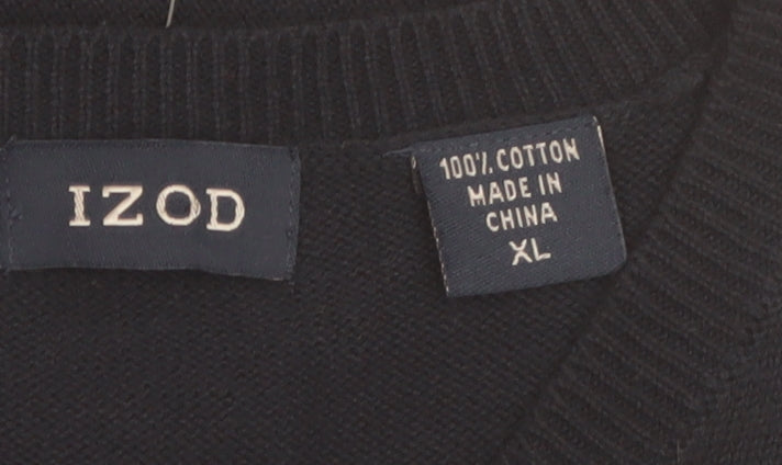 IZOD Men’s Blue Argyle V-Neck Cotton Golf Sweater Vest XL