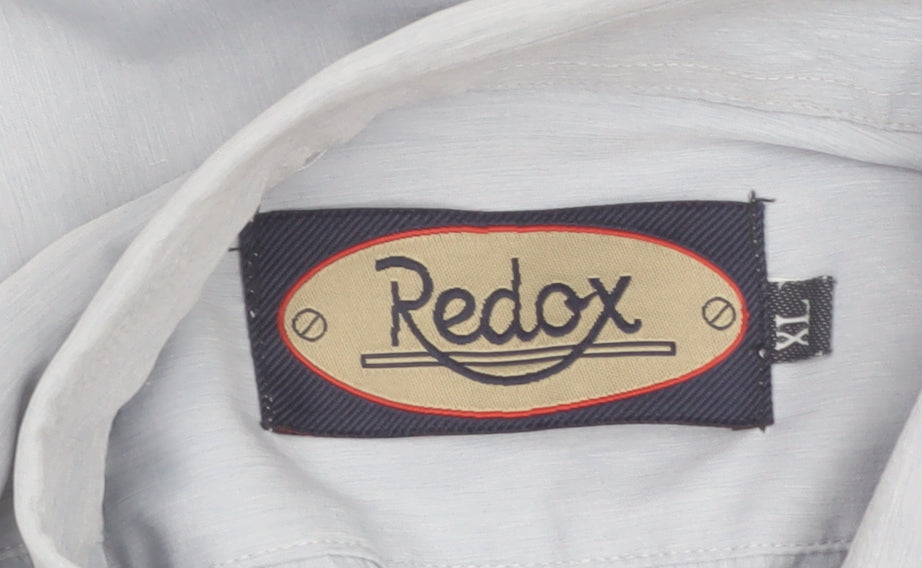 Redox Men's Blue XL Long Sleeve Button-Up Cotton Shirt