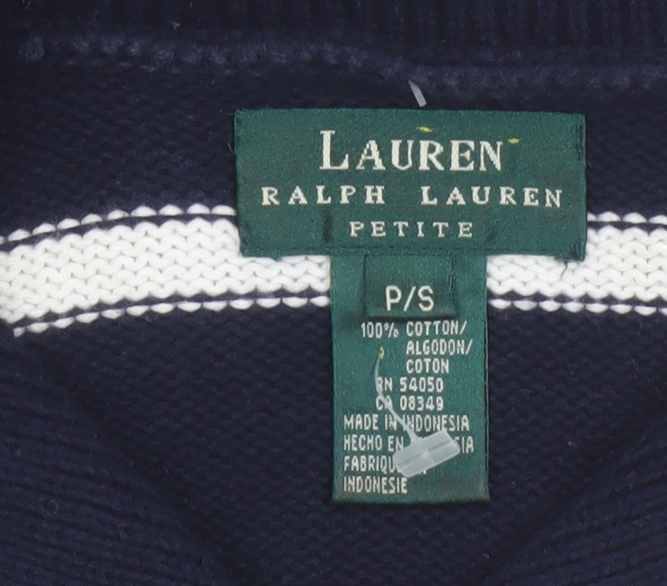 Ralph Lauren Women Blue Striped Cotton Petite Jumper S