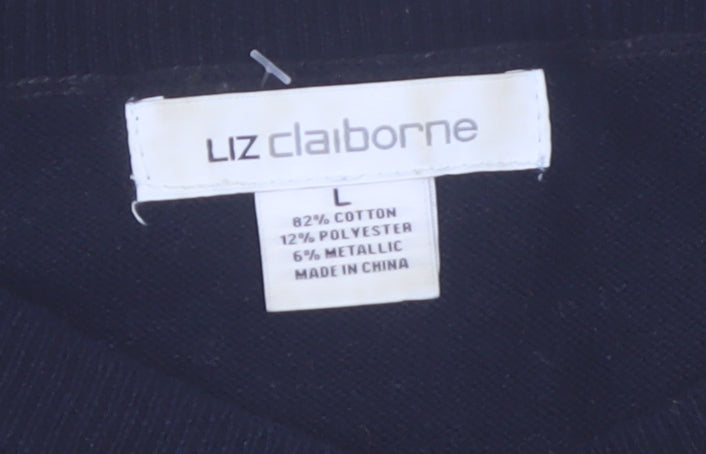Liz Claiborne Women's Gold Black Striped Pullover Jumper L