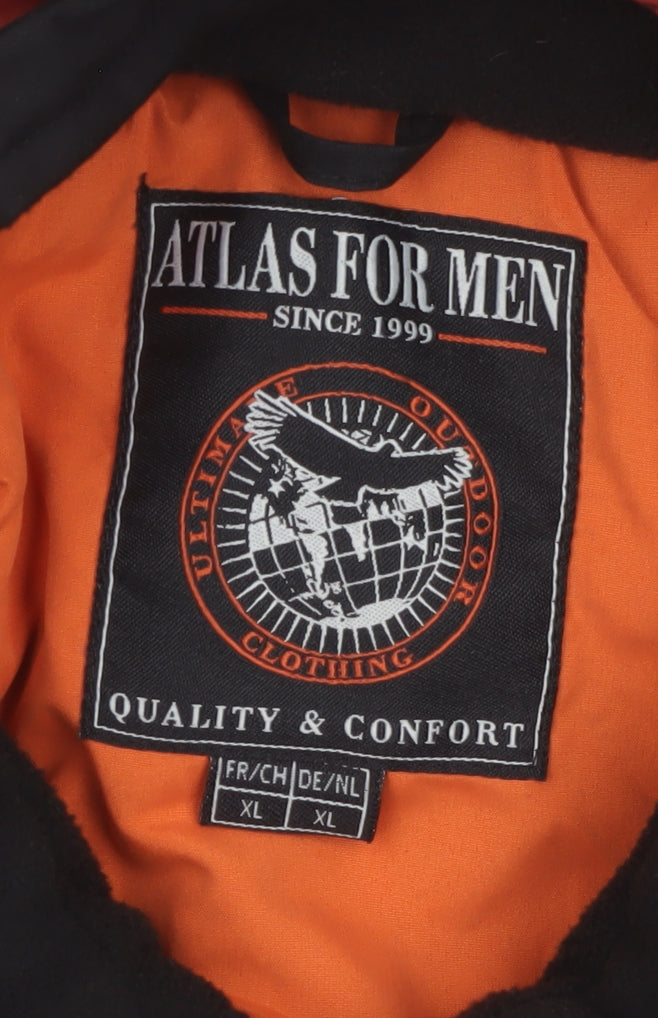 Atlas For Men Black XL Hooded Outdoor Parka Jacket Waterproof Windproof
