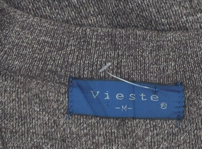 Vieste Men's Brown Argyle V-Neck Wool Blend Jumper M