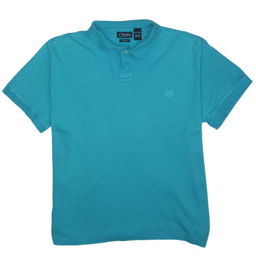 Chaps Men Blue 2XL Cotton Polo Shirt Classic Regular Fit