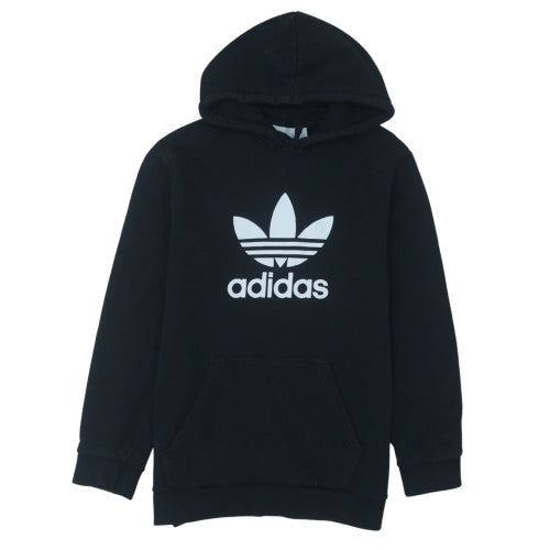 Adidas Mens Black Pullover Hoodie M Logo Fleece Sweatshirt