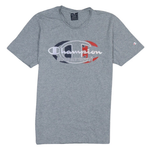 Champion Men's Grey Crew Neck Graphic T-Shirt Size M