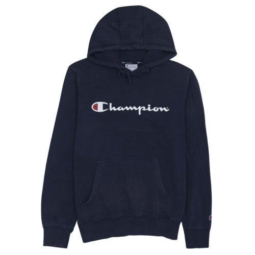 Champion Men's Blue Pullover Hoodie S Regular Fit Embroidered Logo