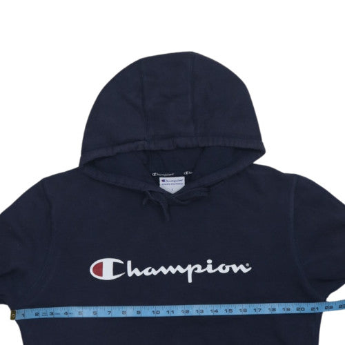 Champion Men's Blue Pullover Hoodie S Regular Fit Embroidered Logo