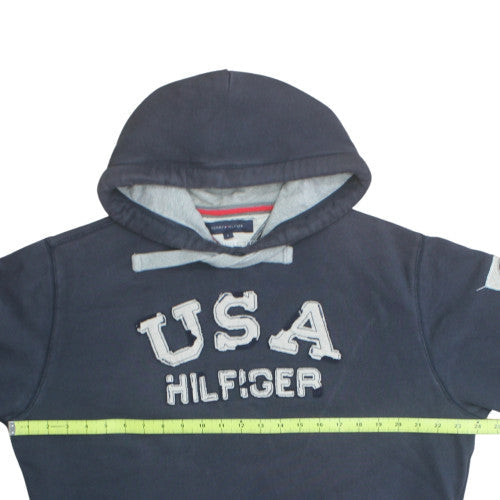 Tommy Hilfiger Men’s Navy USA Hoodie Pullover Sweatshirt L