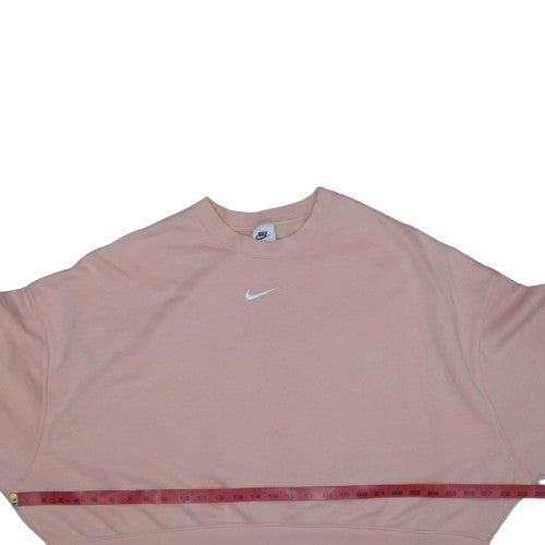 Nike Women's Pink Crew Neck Pullover Sweatshirt L Cotton Blend