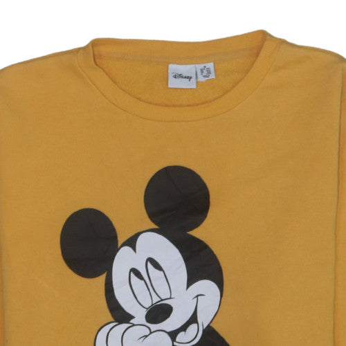 Disney Women’s Yellow Mickey Mouse Pullover Sweatshirt Size 12/14