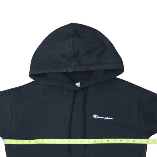 Champion Men’s Black Pullover Hoodie Medium Logo Cotton Blend