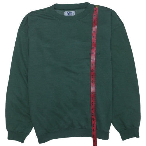 Lee Men's Green Pullover Crew Neck Sweatshirt Size M Vintage