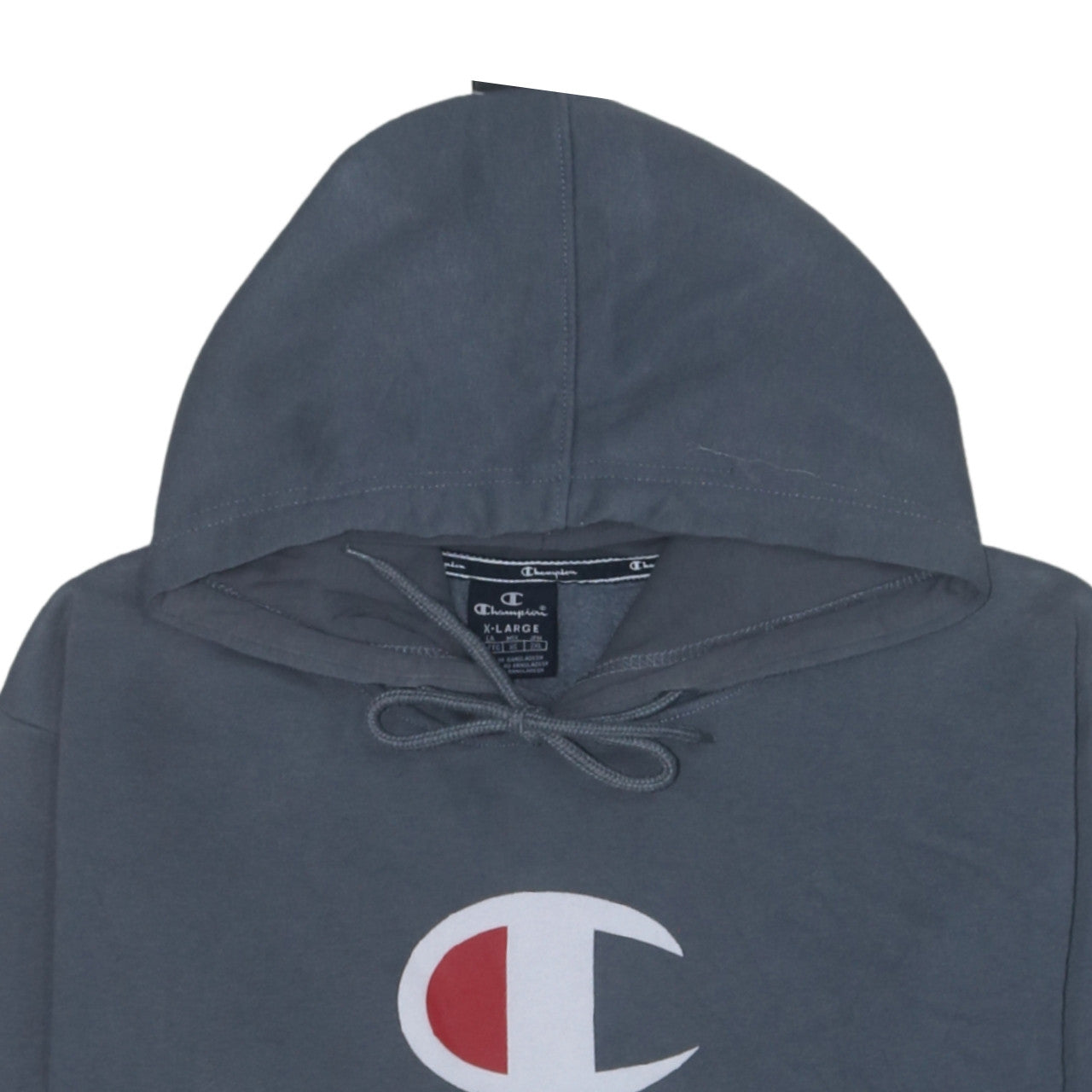 Champion Men's Blue XL Pullover Hoodie Logo Cotton Blend