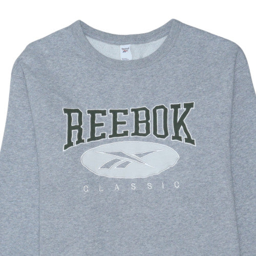 Reebok Men's Grey Classic Logo Crew Neck Sweatshirt L