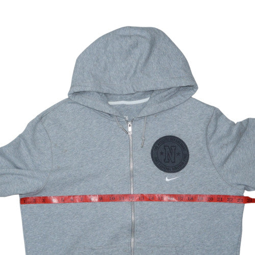 Nike Men's Grey Full Zip Hoodie L Regular Athletic Dept Logo