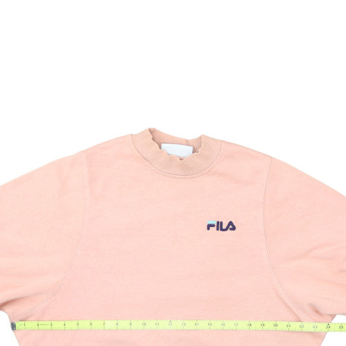 Fila Womens Pink Pullover Sweatshirt Medium Cotton Blend Crew Neck