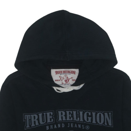 True Religion Men's Black Pullover Hoodie S Graphic Print Music