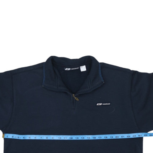 Reebok Mens Blue XL 1/4 Zip Fleece Sweatshirt Pullover