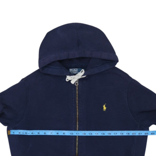 Ralph Lauren Men's Blue Full Zip Hoodie Size M Logo Cotton Blend