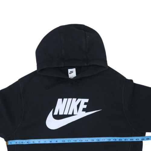 Nike Women's Black Pullover Hoodie L Logo Print Cotton Blend