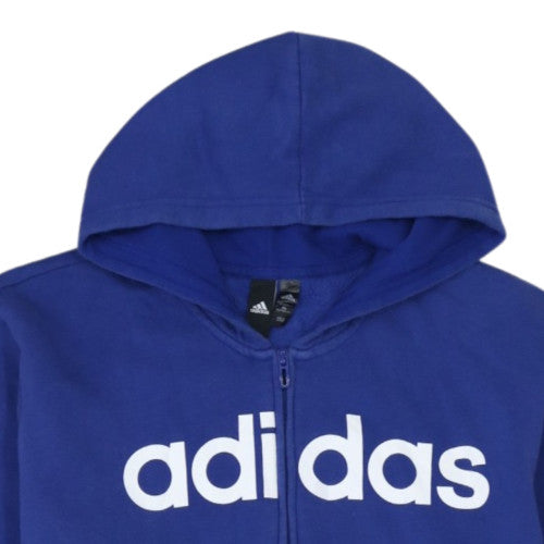 Additional view of Adidas Women Blue Full Zip Hoodie XL Cotton Blend Casual