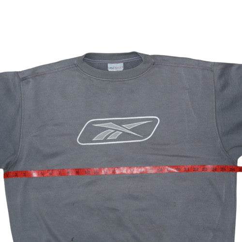 Reebok Men’s Grey Crew Neck Sweatshirt XL Cotton Logo Pullover