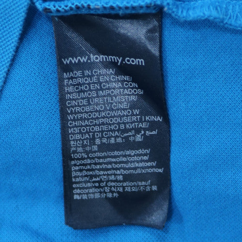 Tommy Hilfiger Men Blue Polo Shirt XL Regular Fit Cotton
