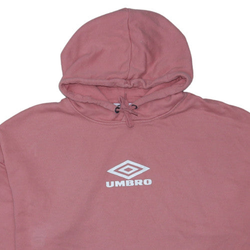 Umbro Mens Pink XL Pullover Hoodie Sweatshirt With Logo