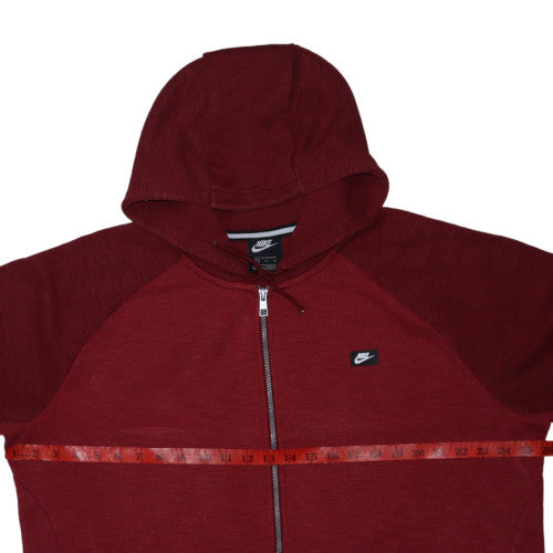Nike Mens Red Full Zip Hoodie XL Lightweight Jersey Sweat Top