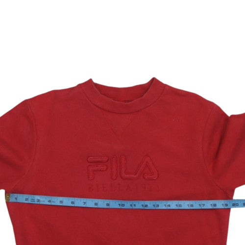 Fila Womens Red Crew Neck Pullover Sweatshirt Size 10 Cotton Blend