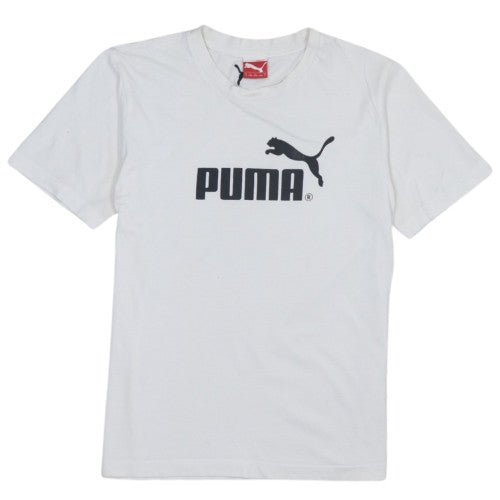 Puma Men's White Small Logo Graphic Sports T-Shirt